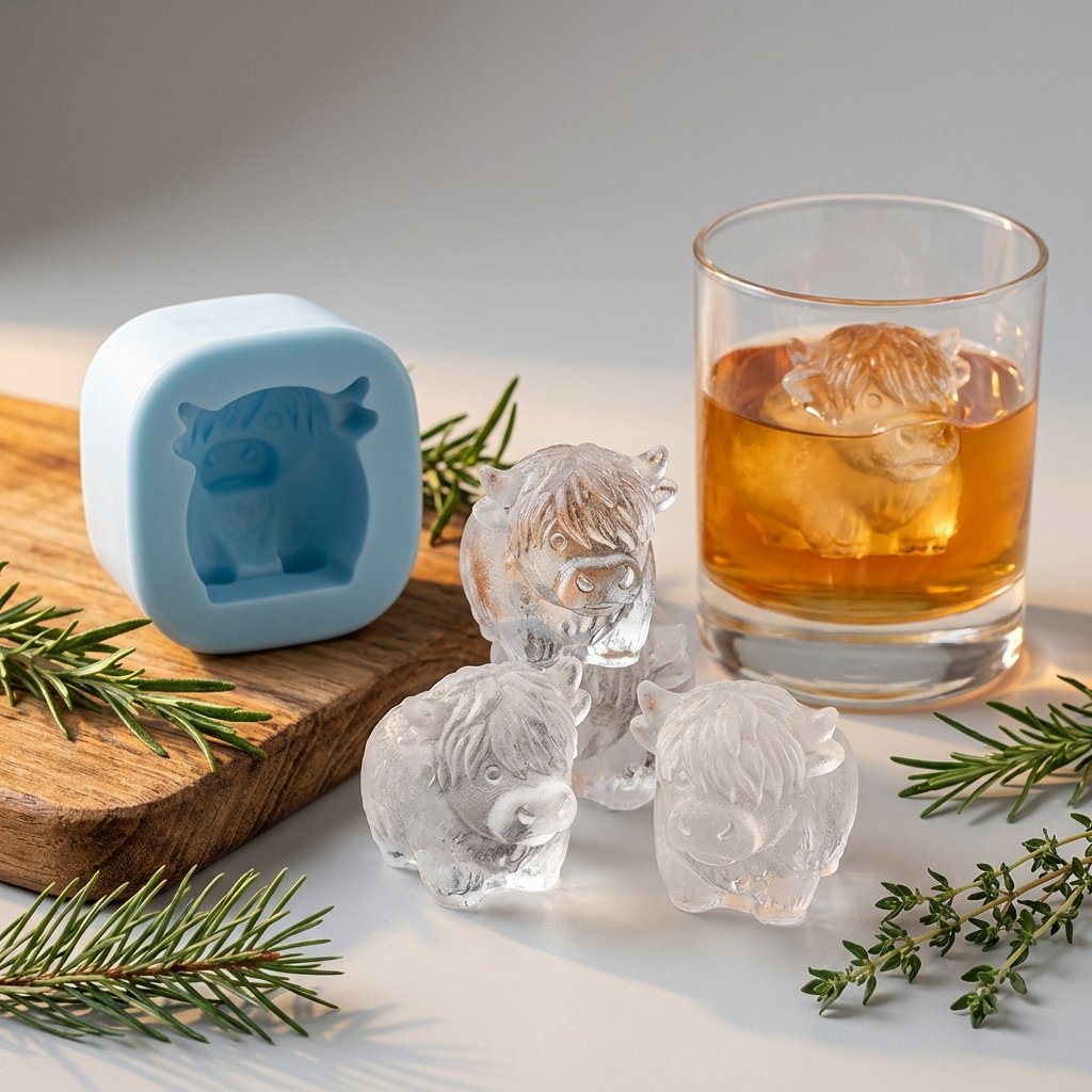 ⏳Last Day Special Price $6.99!!🐮 Mini Highland Cow Ice Cube Mold – Cute 3D Ice for Drinks, Parties & Gifts