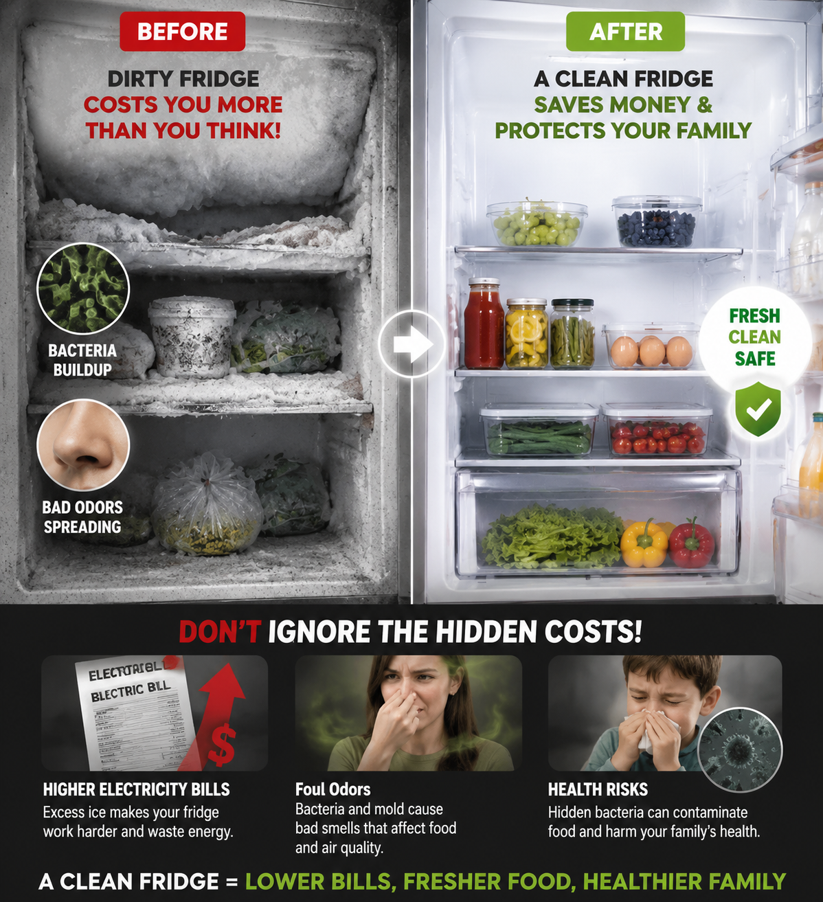 🧊 Defrosting Spray for Fridge Freezer,Powerful Refrigerator Defrost Spray,Fridge Deodoriser