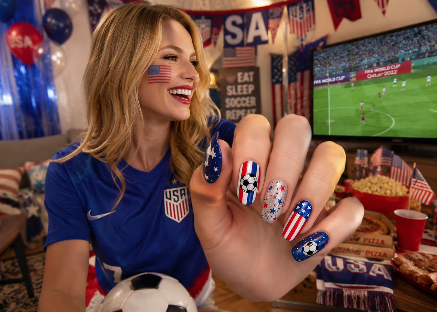 World Cup Fan Nail Art Marker Set – 12 Colors Football Game Day Nail Design Pens