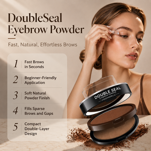 DoubleSeal Eyebrow Powder – Fast Natural Brow Stamp for Soft, Fuller-Looking Brows