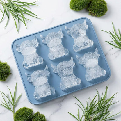 ⏳Last Day Special Price $6.99!!🐮 Mini Highland Cow Ice Cube Mold – Cute 3D Ice for Drinks, Parties & Gifts
