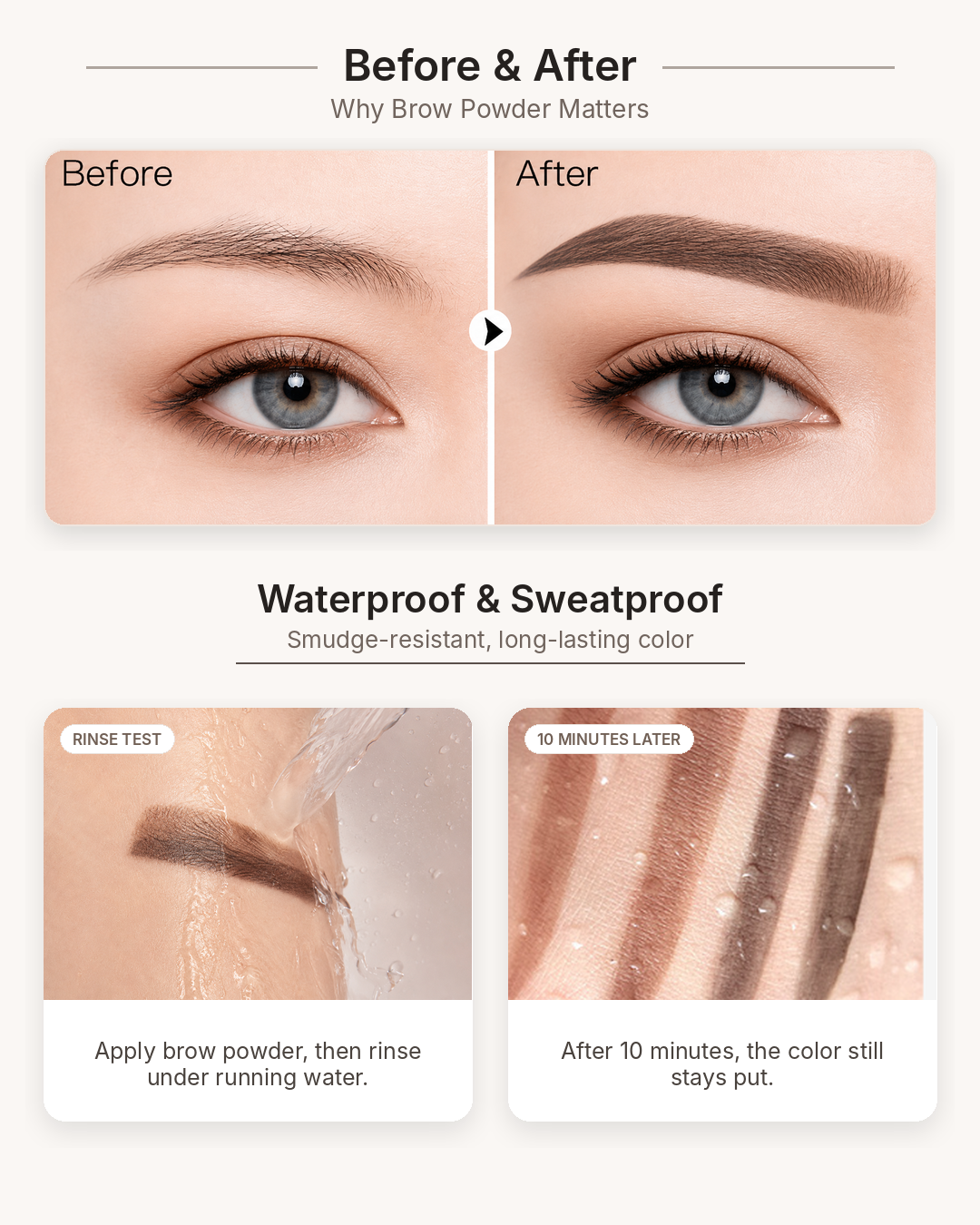 DoubleSeal Eyebrow Powder – Fast Natural Brow Stamp for Soft, Fuller-Looking Brows